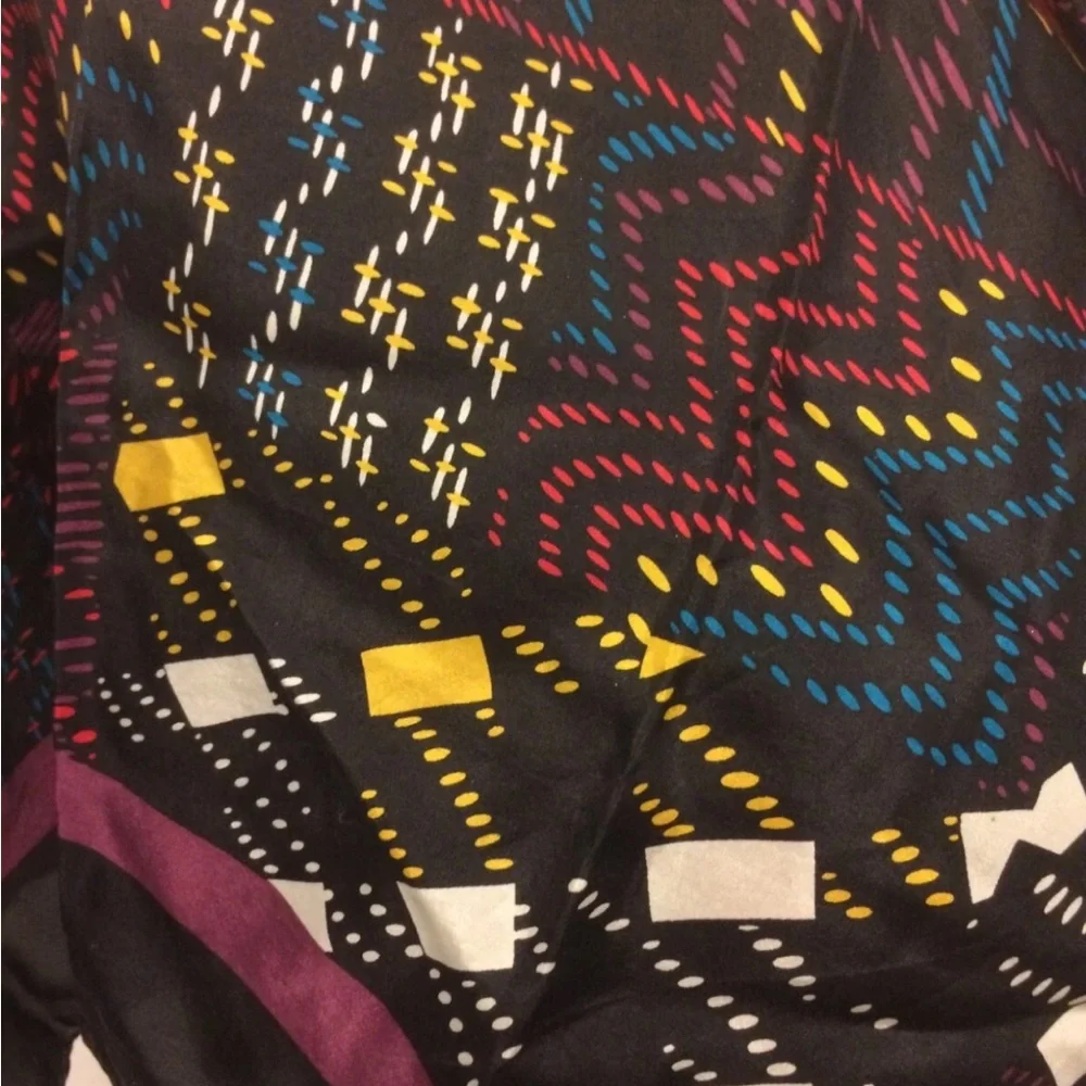 Christian Dior silk neck or head scarf black patchwork